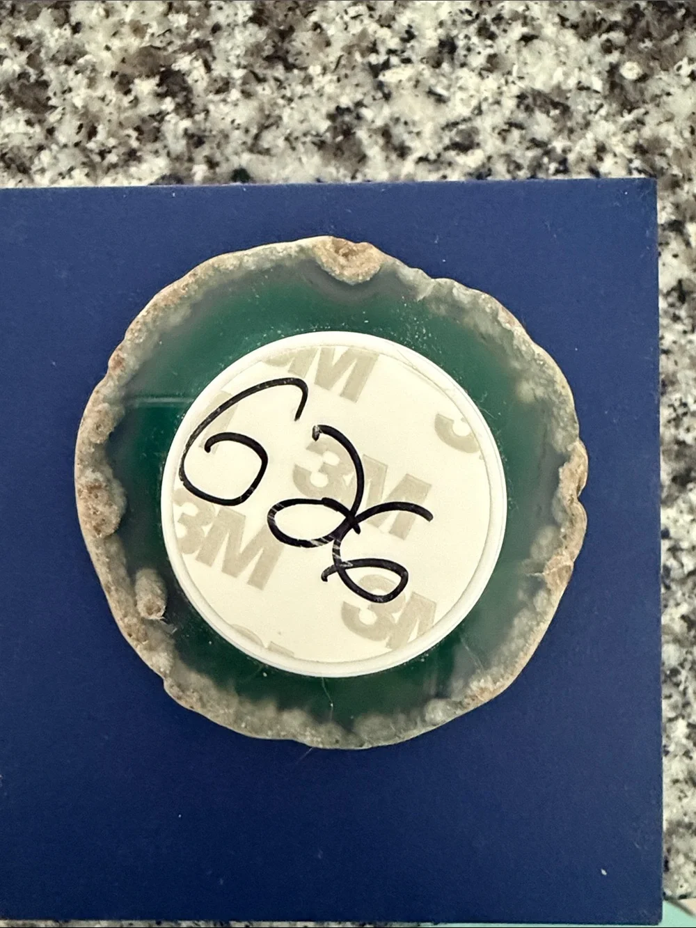 Green Agate Stone Slice Pop Socket
